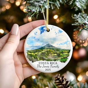 Personlig Costa Rica Ornament, Costa Rica Gift Julgransprydnad Keramik