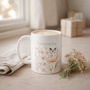 Personlig Cottagecore Vildblomma Kaffemugg