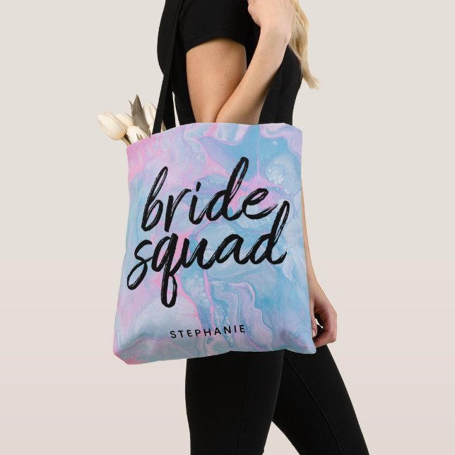 Personlig Cotton Candy Bride Squad Tote Bag Tygkasse (Närbild)