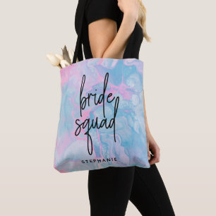 Personlig Cotton Candy Bride Squad Tote Bag Tygkasse