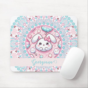 Personlig Cotton Candy Kawaii Bunny Dot Mandala Musmatta