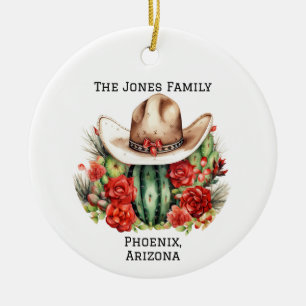 Personlig Country/Western jul cowboyhatt Julgransprydnad Keramik
