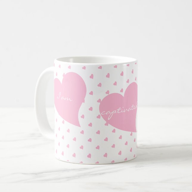 Personlig Couples Cute Hearts Kaffemugg (Framsida vänster)