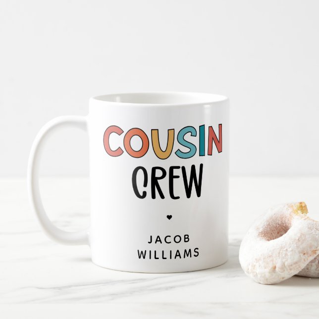 Personlig Cousin Crew Matching Cousins Gift Kaffemugg (Med munk)