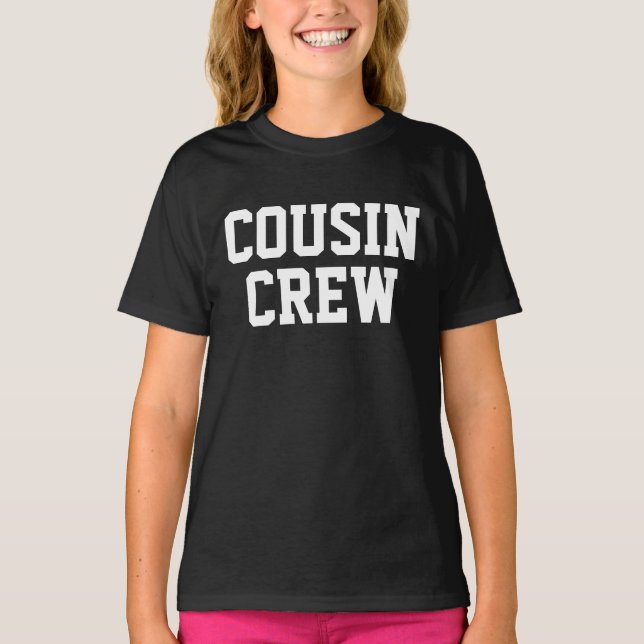 Personlig Cousin Crew Matching Family T Shirt (Framsida)