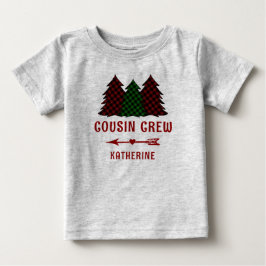 Personlig Cousin Crew Plaid Julgranar T Shirt