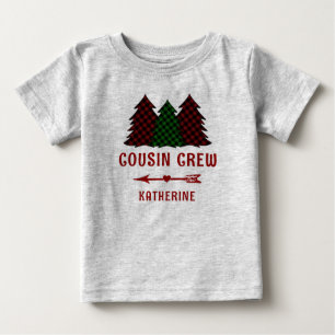 Personlig Cousin Crew Plaid Julgranar T Shirt