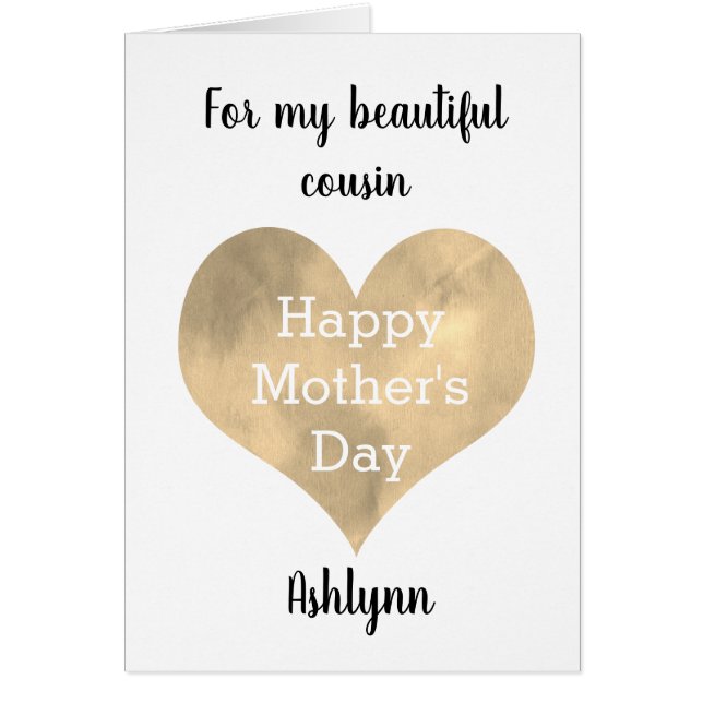 Personlig Cousin Mors dag Hälsningskort (Framsidan)