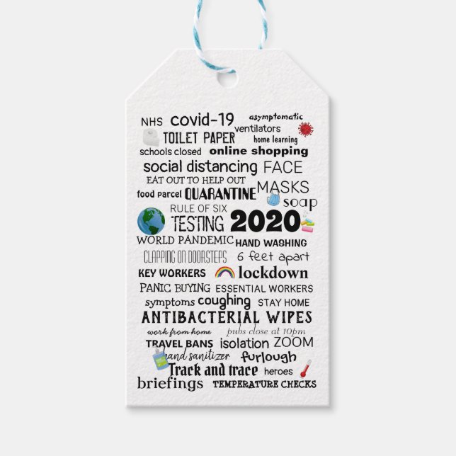 Personlig Covid-19 World Pandemic Commemorative Presentetikett (Framsidan)