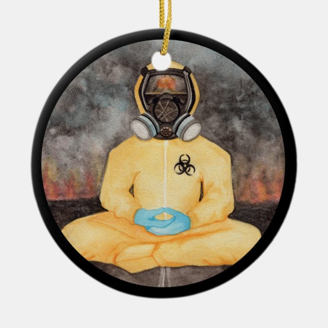 Personlig Covid jul Biohazard Helgdag Cer Julgransprydnad Keramik (Framsidan)