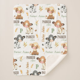 Personlig Cow Baby Blanket | 30 x 40 Sherpa