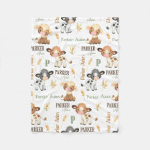 Personlig Cow Baby Blanket | 30 x 40 Ull