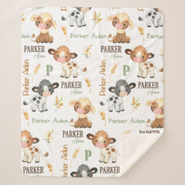 Personlig Cow Baby Blanket | 50 x 60 Sherpa