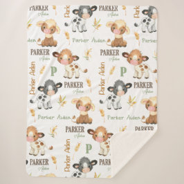 Personlig Cow Baby Blanket | 60 x 80 Sherpa