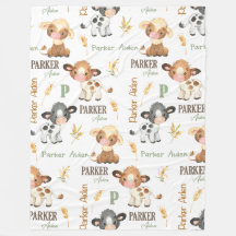 Personlig Cow Baby Blanket | 60 x 80 Ull