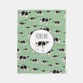 Personlig Cow Farm Animal Mönster Fleecefilt