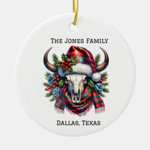Personlig Cow Skull Western jul Julgransprydnad Keramik
