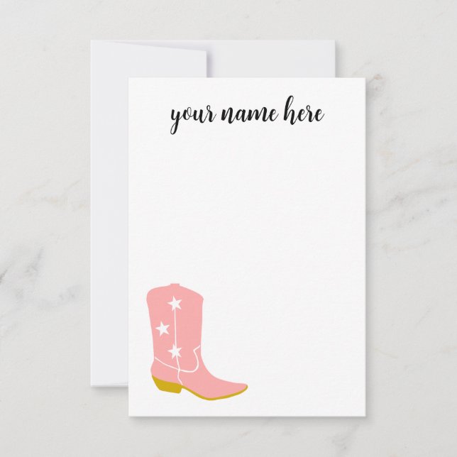 Personlig Cowboy Boots Notecards Tack Kort (Framsida)