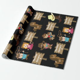 Personlig Cowboy eller Cowgirl Birthday Presentpapper
