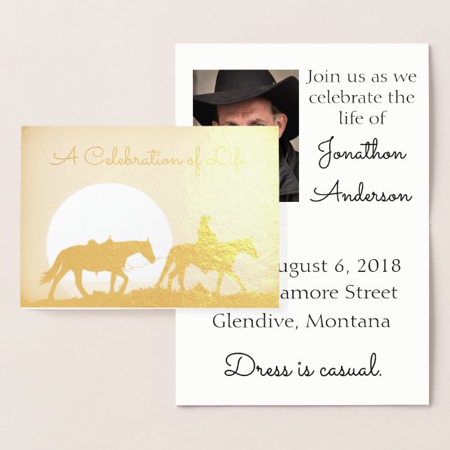 Personlig Cowboy Firande of Life Folierat Kort (Display)