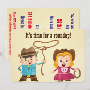 Personlig Cowboy och Cowgirl BBQ Roundup Inbjudningar