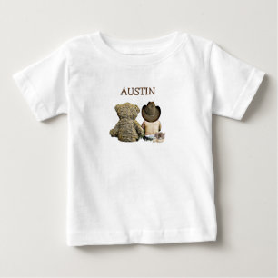 Personlig Cowboy och Nalle Baby Tee Shirt
