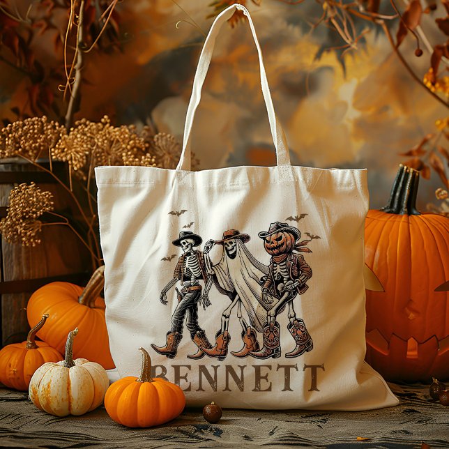 Personlig Cowboy Skeleton Bus eller godis Candy Tygkasse (Skapare uppladdad)