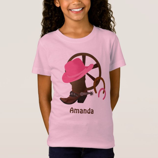 Personlig Cowgirl T-shirt (Framsida)