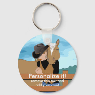 PERSONLIG Cowgirlbön för anpassningsbar KEYCHAIN Nyckelring