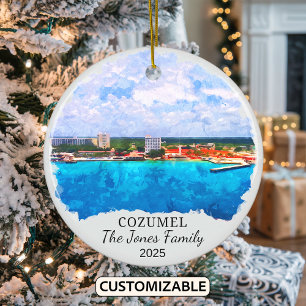 Personlig Cozumel Ornament, Mexiko Julgransprydnad Keramik