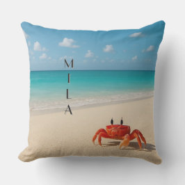 Personlig Crab Pillow - Mila | 20 x 20 tum utomhus Kudde