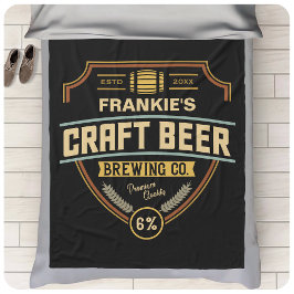 Personlig Craft Beer Label Brewing Company Pub Fleecefilt