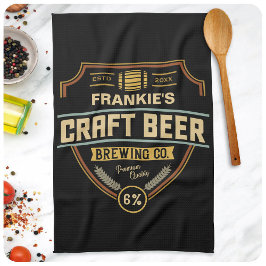 Personlig Craft Beer Label Brewing Company Pub Kökshandduk
