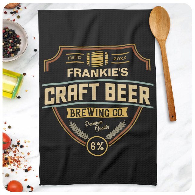 Personlig Craft Beer Label Brewing Company Pub Kökshandduk (Skapare uppladdad)