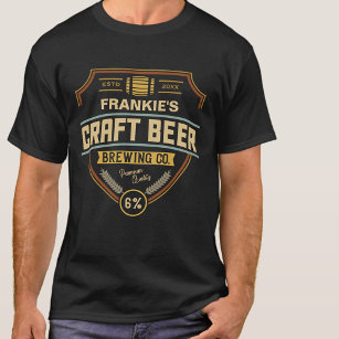 Personlig Craft Beer Label Brewing Company Pub T Shirt