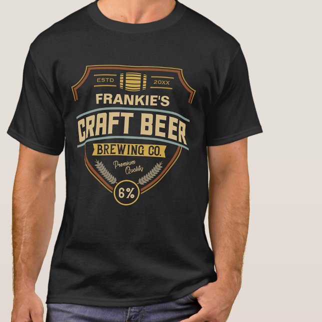 Personlig Craft Beer Label Brewing Company Pub T Shirt (Skapare uppladdad)
