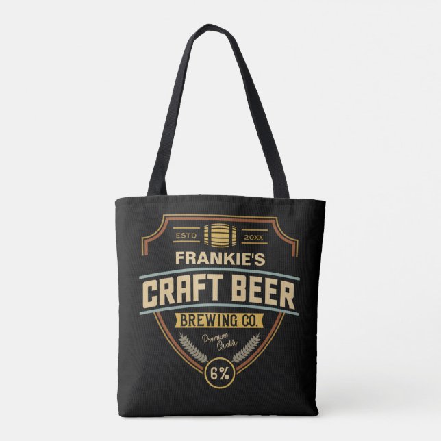 Personlig Craft Beer Label Brewing Company Pub Tygkasse (Baksida)