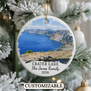 Personlig Crater Lake nationalpark, Oregon Julgransprydnad Keramik