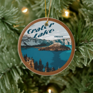 PERSONLIG Crater Sjö Oregon Julgransprydnad Keramik