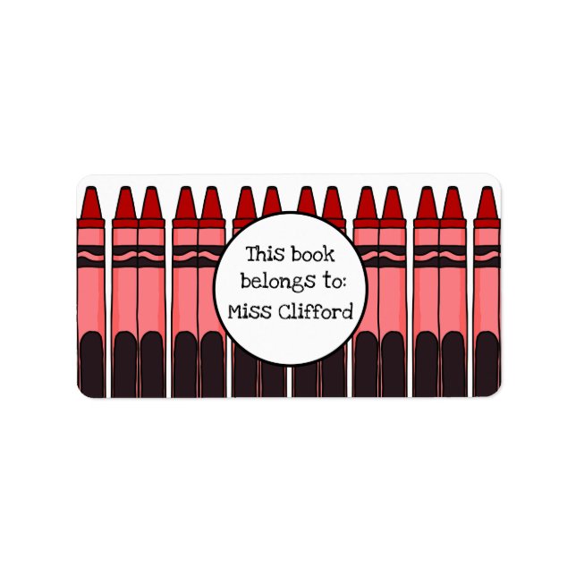 Personlig Crayon-etiketter Adressetikett (Framsidan)