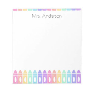 Personlig Crayon Kindergarten Teacher Anteckningsb Anteckningsblock