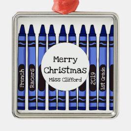Personlig Crayon School-år för prydnadsföremål Julgransprydnad Metall
