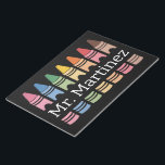 Personlig Crayon Teacher Namn Cute Back School Anteckningsblock<br><div class="desc">Personlig Crayon Teacher Namn Cute Back to school</div>