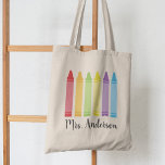 Personlig Crayon Teacher Tote Bag Teacher Gift Tygkasse<br><div class="desc">Personlig Crayon Teacher Tote Bag,  Lärare Gift Tote Bag</div>