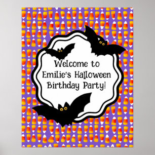 Personlig Crazy Candy corn Black Fladdermus Poster