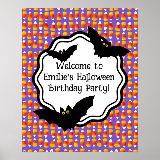 Personlig Crazy Candy corn Black Fladdermus Poster (Framsidan)