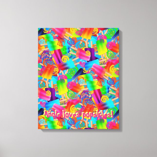 Personlig Crazy-Kids-Collection-Popsicle Swirls Canvastryck (Framsida)