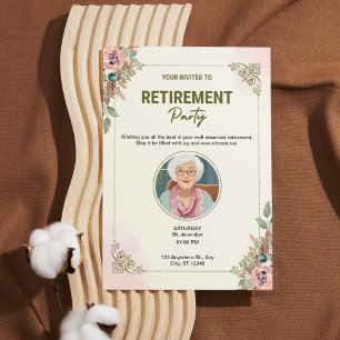 Personlig Cream & Rosa Watercolor Pension Julkort