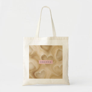 Personlig Creamy Coffee Heart Swirl Tygkasse