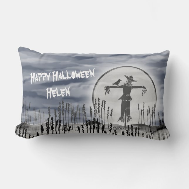 Personlig Creepy Halloween Fågelskrämma Cushion Lumbarkudde (Framsida)